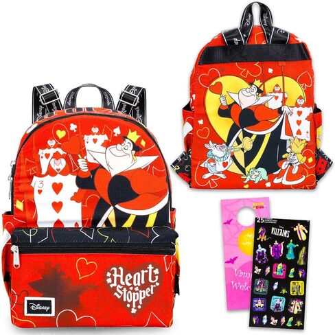 Disney Queen of Hearts Mini Backpack for Women - Bundle with 13" Alice in Wonderland Small Backpack Plus Stickers, More | Queen of Hearts Bag for Women, Teens, Girls, Kids in Saudi Arabia