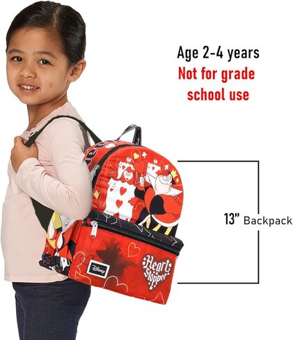 Disney Queen of Hearts Mini Backpack for Women - Bundle with 13" Alice in Wonderland Small Backpack Plus Stickers, More | Queen of Hearts Bag for Women, Teens, Girls, Kids in Saudi Arabia