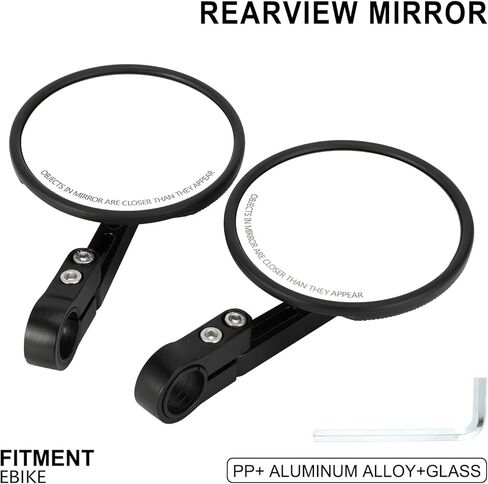EBike Rear View Mirrors Adjustable E Bike Bar End Side Mirror M8 Universal for 22-25.4mm Handlebars Compatible Fit for Ridstar Q20 Tuttio Soleil 01 Super 73 S1 S2 ZX Macfox Electric Bike in Saudi Arabia