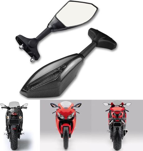 Carbon Fiber Integrated Amber LED Turn Signal Blinker Rearview Side Mirrors Smoke Lens For Honda CBR 600 929 954 1000 XX RR F1 F4 F4i in Saudi Arabia