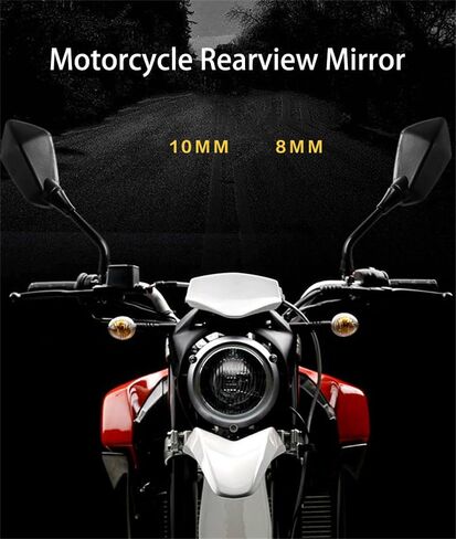 Universal M8 M10 Motorbike Rear View Mirrors Convex Safety Mirrors Motorcycle Rearview Side Mirrors ATV UTV Scooter Accessories (8mm) in Saudi Arabia