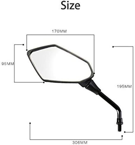 Universal M8 M10 Motorbike Rear View Mirrors Convex Safety Mirrors Motorcycle Rearview Side Mirrors ATV UTV Scooter Accessories (8mm) in Saudi Arabia