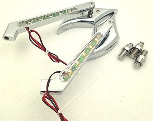 XKMT-Chrome Diamond Shape LED Turn Signal Integrate Mirrors Compatible With all H-D-Davidson Models Softail Fat Boy Road King Dyna Wide Glide Springer Sportster XL [B019DN3STO] in Saudi Arabia