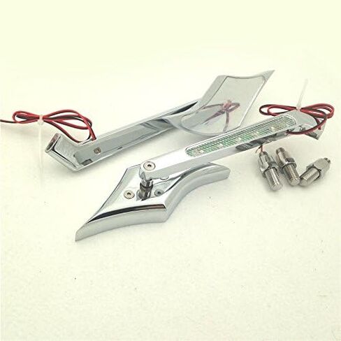 XKMT-Chrome Diamond Shape LED Turn Signal Integrate Mirrors Compatible With all H-D-Davidson Models Softail Fat Boy Road King Dyna Wide Glide Springer Sportster XL [B019DN3STO] in Saudi Arabia