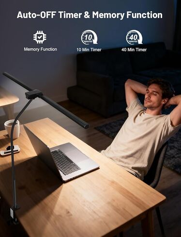 32.8'' Wide Desk Lamp with Clamp for Home Office, Eye-Caring LED Desk Lamp, Dimmable Table Clip Lamp for Dual Screen Computer Monitor, Adjustable Color Lighting Mode Computer Monitor Light in Saudi Arabia