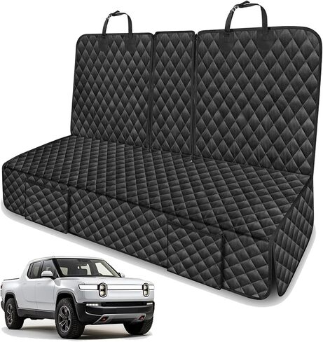 Dog Car Seat Cover for Back Seat Compatible with Rivian R1T R1S Accessories 2022-2025 2026, Waterproof Non-Slip Pet Bench Rear Seat Covers for Large SUV & Large Truck in Saudi Arabia