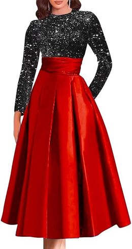 DREAMIND Long Mother of The Bride Dresses for Wedding 2026 Wine Red Prom Ball Gown A-Line Women's Sequin Evening Dress with Sleeve 10 in Saudi Arabia