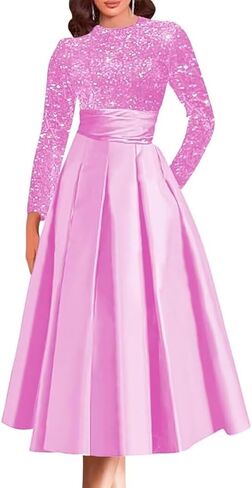 DREAMIND Long Mother of The Bride Dresses for Wedding 2026 Wine Red Prom Ball Gown A-Line Women's Sequin Evening Dress with Sleeve 10 in Saudi Arabia
