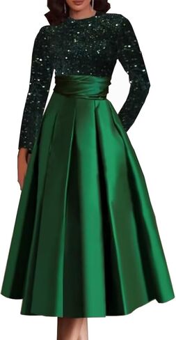 DREAMIND Long Mother of The Bride Dresses for Wedding 2026 Wine Red Prom Ball Gown A-Line Women's Sequin Evening Dress with Sleeve 10 in Saudi Arabia