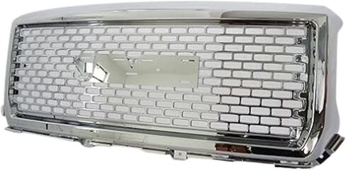 Front Grille Compatible with 2014 2015 GMC Sierra 1500 Aftermarket Grill Mesh Hood Honeycomb Style Grille (Chrome in Saudi Arabia
