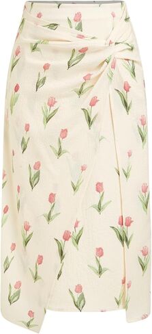 تنانير CIDER النسائية الصيفية غير المتماثلة ذات الخصر العالي والمكشكشة غير الرسمية للسيدات in Kuwait