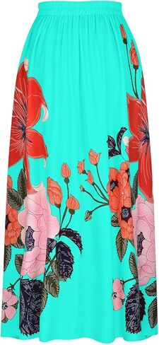 Maxi Skirts for Women with Pockets Trendy Floral Ankle Length Long Skirt Summer 2026 Casual Beach Vacation Clothes in Saudi Arabia