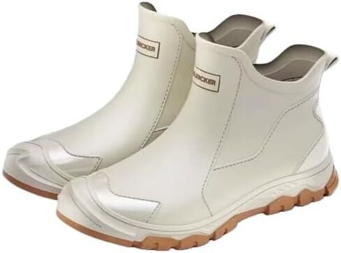 Men's Deck Boots, Waterproof Ankle Rain Boots Men Anti-Slip Traction, Outdoor Rubber Fishing Garden Boots for Gardening Fishing Boating Camping Sailing in Saudi Arabia