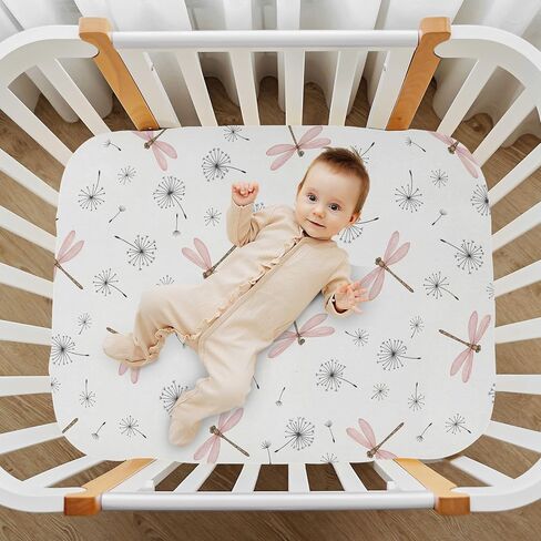 Pfrewn Christmas Crib Sheets for Boys Girls Cute Pig in Red Winter Costume Fitted Crib Sheet for Mini Crib Mattress Stretch Soft Winter Pattern Toddler Baby Playard Sheet,39x27IN in Kuwait