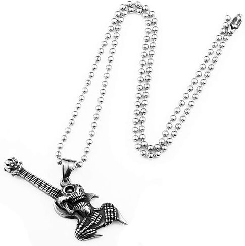 Grim Reaper Pendant Necklace - Stainless Steel Skull Jewelry in Saudi Arabia