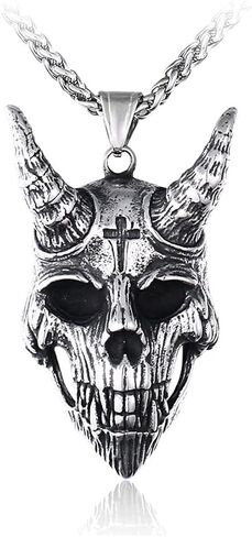 Grim Reaper Pendant Necklace - Stainless Steel Skull Jewelry in Saudi Arabia