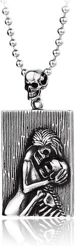 Grim Reaper Pendant Necklace - Stainless Steel Skull Jewelry in Saudi Arabia