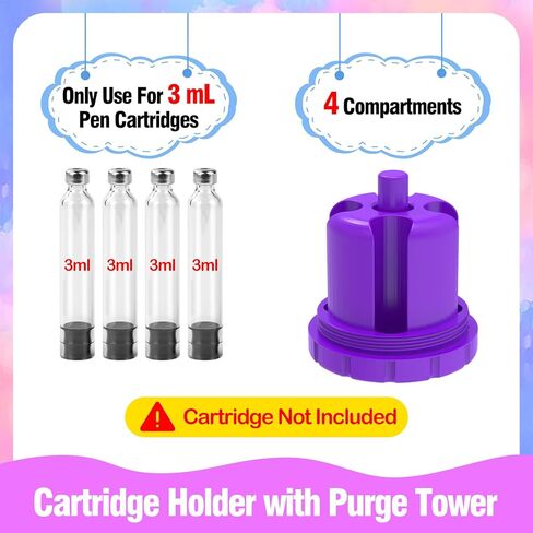 حامل خرطوشة 3 مل مع برج تطهير، محطة تطهير وملء خراطيش قلم السفر، يستخدم فقط لخراطيش/قارورة أقلام 3 مل (12 مم × 64 مم)، تخزين الخرطوشة، حافظة واقية (رمادي 02) in Kuwait
