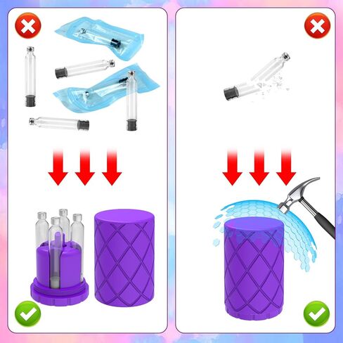 حامل خرطوشة 3 مل مع برج تطهير، محطة تطهير وملء خراطيش قلم السفر، يستخدم فقط لخراطيش/قارورة أقلام 3 مل (12 مم × 64 مم)، تخزين الخرطوشة، حافظة واقية (رمادي 02) in Kuwait