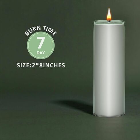 Bulk 12 Pack 7 Day Soy Wax Prayer Candles in Glass – Natural Clean Burning, Unscented Devotional Catholic Candle for Church, Vigil & Memorial (White) in Saudi Arabia