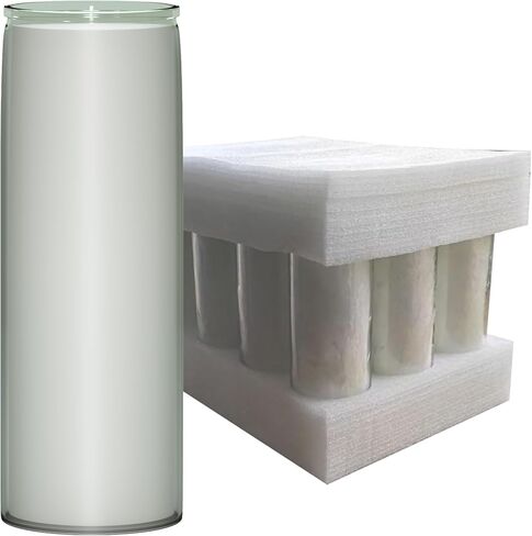 Bulk 12 Pack 7 Day Soy Wax Prayer Candles in Glass – Natural Clean Burning, Unscented Devotional Catholic Candle for Church, Vigil & Memorial (White) in Saudi Arabia