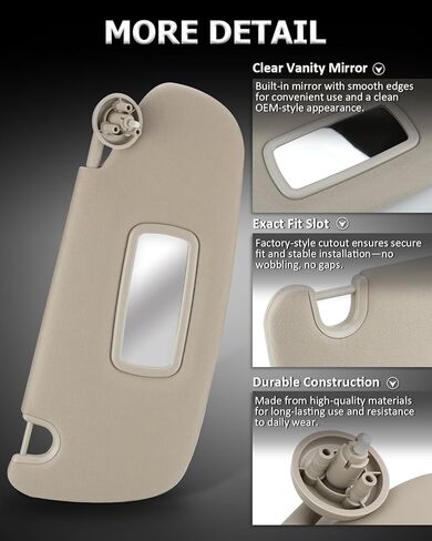 واقي الشمس من الجانب الأيمن للراكب مع مرآة متوافق مع دودج رام 1500 2500 3500 2002-2009 - استبدال # 1CT18TL2AA، بيج in Saudi Arabia
