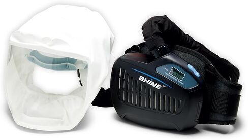 SHINE Air Purifying Respirator, NIOSH Approved 3 Levels Airflow Control, High-efficiency Li-ion Battery PAPR Kit in Kuwait