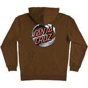 SANTA CRUZ Wave Dot P/O Hooded Heavyweight Sweatshirt Brown W/Grey/Orange Lg Mens in Kuwait