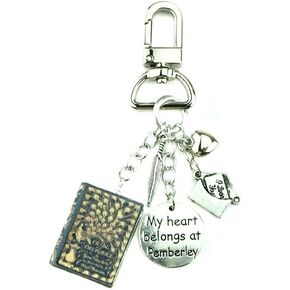 Pride and Prejudice Jane Austen First Edition Clay Mini Book Key Chain Ring Bag Purse Backpack Clip in Kuwait