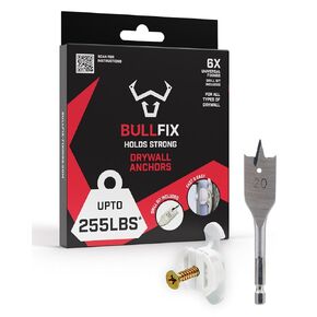 Bullfix Universal Drywall Anchors, Holds up to 255lbs, Hollow Wall Anchors for Drywall Heavy Duty Set, Stronger Than Toggle Bolts and Butterfly Screw, Dry Wall Anchors and Screws Kit - Starter Pack in Kuwait