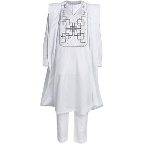 Youllyuu الملابس الأفريقية الرجال بازان الثراء Agbada التطريز رداء قميص السراويل 3 قطعة مجموعة ملابس Musulman in Kuwait