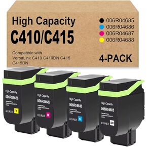 خراطيش الحبر C410 C415 استبدال عالية السعة لخراطيش الحبر Xerox C410 C415 006R04685 006R04686 006R04687 006R04688 4 عبوات تعمل لطابعات C410 C410DN VersaLink C415 C415DN in Kuwait