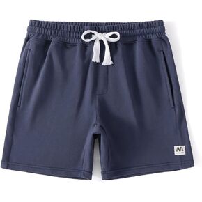 NIMENJOJA شورت رياضي رجالي مقاس 7 بوصات من القطن للتمرين في صالة الألعاب الرياضية مع جيوب بسحاب in Kuwait