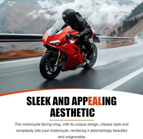 Motorcycle Fairing Wing, 7.24" x 1.59" Carbon Fiber Motorcycle Side Spoilers, Claw-Shaped Motorbike Side Fairing Winglets Decor, Universal for Most Motorcycles in Saudi Arabia
