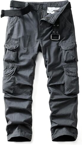 Men's Camo Cargo Work Pants Ripstop Causal Cotton Wild BDU Trousers with 8 Pockets (No Belt) in Kuwait