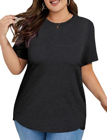 Plus Size Workout Tops for Women Short Sleeve T Shirts Quick Dry Lightweight Gym Yoga Clothing XL-5XL in Saudi Arabia