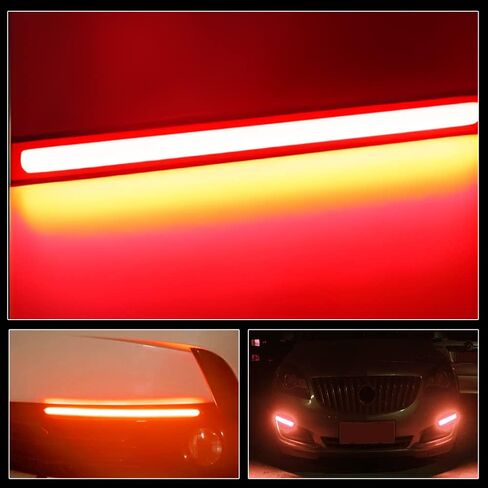 2/4PCS 170mm LED Light Strip, Universal Waterproof Car DRL Daytime Running Lights COB LED Strip Tube Fog Light Neon Light Bar Car Front Lights Decorative Lamp for Truck Boat Bike (4PCS,Red) in Saudi Arabia