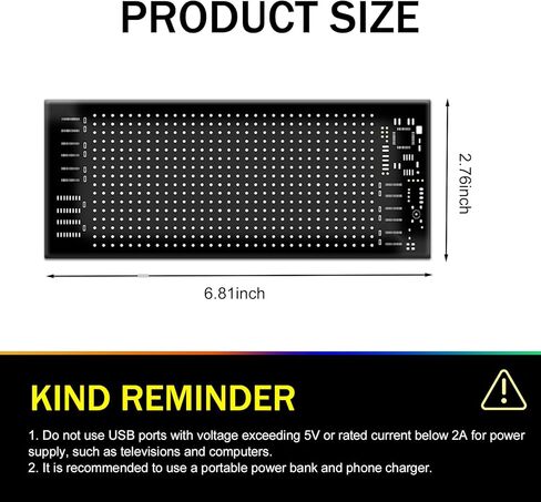 LED Display Car Sticker, IP65 Waterproof and Flexible Car Rear Windshield Display, Multi-Function App Bluetooth Advertising Decoration Smart Sticker with USB Harness, for Most Cars (Black) in Saudi Arabia