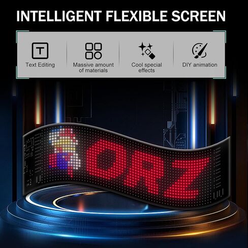 LED Display Car Sticker, IP65 Waterproof and Flexible Car Rear Windshield Display, Multi-Function App Bluetooth Advertising Decoration Smart Sticker with USB Harness, for Most Cars (Black) in Saudi Arabia