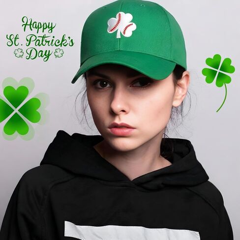 Cuffbow St. Patrick's Day Hat Shamrock Baseball Hat Adjustable Embroidery Irish Cap Green Lucky Shamrock Cap for Men Women in Saudi Arabia
