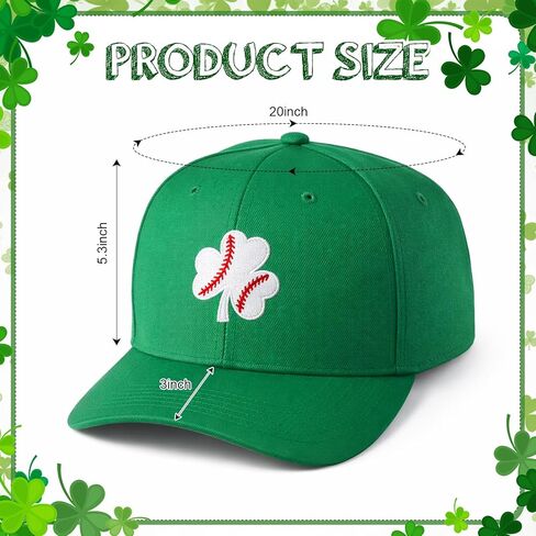Cuffbow St. Patrick's Day Hat Shamrock Baseball Hat Adjustable Embroidery Irish Cap Green Lucky Shamrock Cap for Men Women in Saudi Arabia