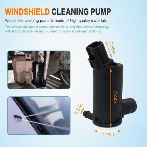 USonline911 Windshield Washer Pump with Rubber Grommet, F7C617664AB, 8C3417664AA Windshield Washer Fluid Pump,Windshield Wiper Pump for Ford Lincoln Mazda Mercury in Saudi Arabia