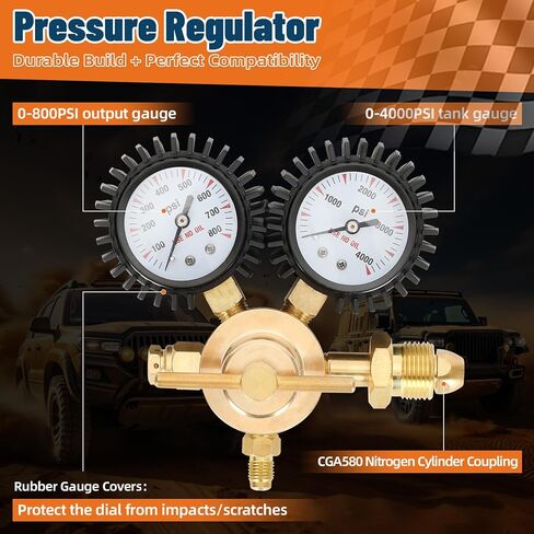 مجموعة تعبئة الصدمات بالنيتروجين مع صمام شريدر ومقياس النيتروجين 700 رطل لكل بوصة مربعة، أداة تعبئة الصدمات منظم النيتروجين بدون فقدان وخرطوم مرن عالي الضغط، من أجل ATV/ATC/UTV/الدراجة الترابية/دراجة الطرق الوعرة in Kuwait