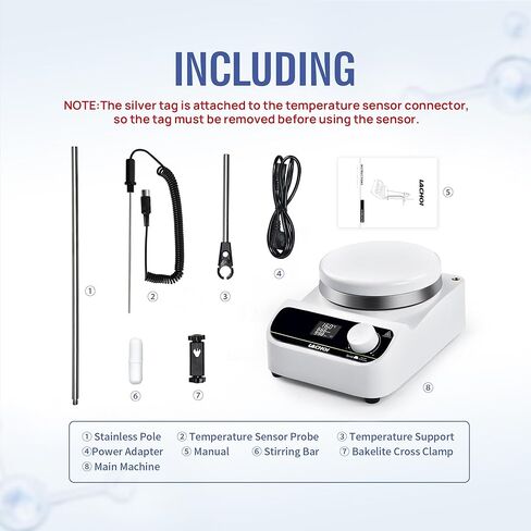 محرك مغناطيسي 200-1500 دورة في الدقيقة لوحة تحريك مغناطيسية مع نطاق توقيت شريط التحريك 1-999 دقيقة، الحد الأقصى للتحريك 5000 مل، خلاط محرك مغناطيسي للمختبر (بدون تسخين/شاشة LCD) in Kuwait