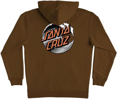 SANTA CRUZ Wave Dot P/O Hooded Heavyweight Sweatshirt Brown W/Grey/Orange Lg Mens in Saudi Arabia