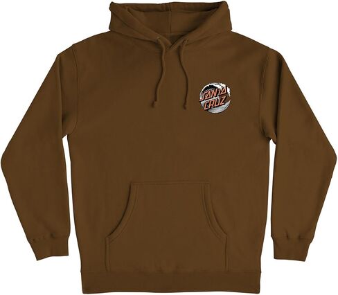 SANTA CRUZ Wave Dot P/O Hooded Heavyweight Sweatshirt Brown W/Grey/Orange Lg Mens in Saudi Arabia