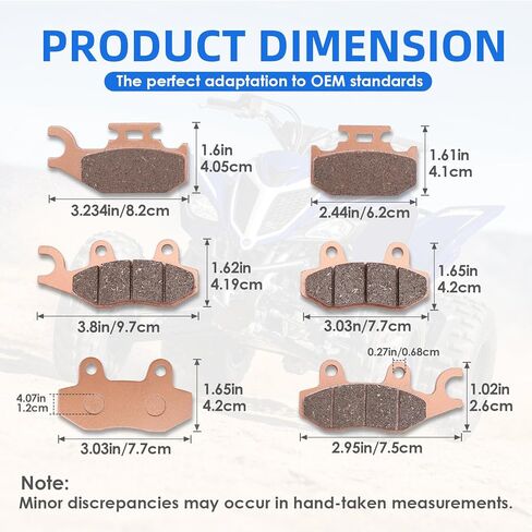Brake Pads Front and Rear for Yamaha Rhino 4x4 660 YXR660 2004-2007 450 YXR450 2006-2009 Raptor 700 700R YFM700 YFM700R 2006-2012 in Kuwait
