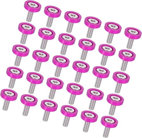 30pcs Bumper Mudguard Washer Bolts M6x1.0 Aluminum Alloy Engine Bay Dress Up Screw Pink Durable Material in Saudi Arabia