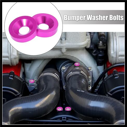 30pcs Bumper Mudguard Washer Bolts M6x1.0 Aluminum Alloy Engine Bay Dress Up Screw Pink Durable Material in Saudi Arabia