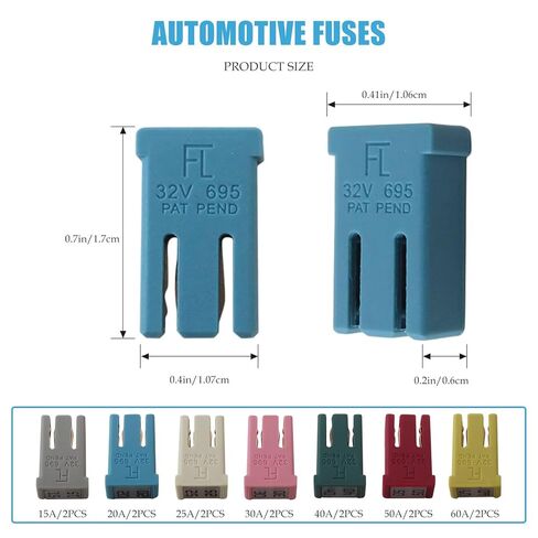 14 قطعة M-CASE للسيارات المشقوقة 15A 20A 25A 30A 40A 50A 60A 32V مجموعة صمامات خرطوشة صغيرة الشكل in Kuwait